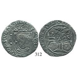 Brazil, 250 reis ("2S0" countermarks of 1663 on Porto, Portugal, 200 reis of John IV), rare with mul