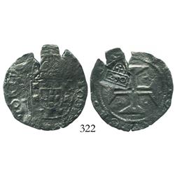 Brazil, 250 reis ("250" countermark of 1663 on Lisbon, Portugal, 200 reis of John IV), different cou