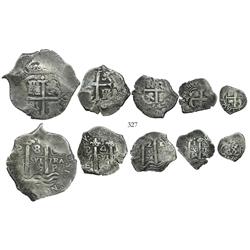 Complete Potosi cob denomination set of 8, 4, 2, 1, and 1/2 reales (only one ever available from thi