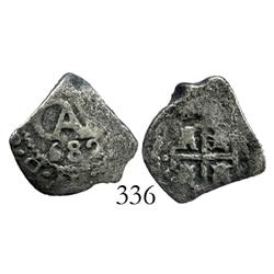 Potosi, Bolivia, cob 1/2 real, 1682, rare from this wreck.