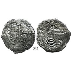 Potosi, Bolivia, cob 8 reales, 1660E.