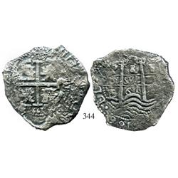 Potosi, Bolivia, cob 8 reales, 1661E.