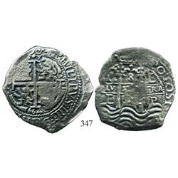Potosi, Bolivia, cob 8 reales, 1664E.