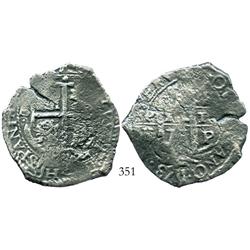 Potosi, Bolivia, cob 8 reales, 1673E.