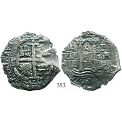 Potosi, Bolivia, cob 8 reales, 1675E.