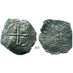 Potosi, Bolivia, cob 8 reales, 1675E.