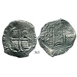 Potosi, Bolivia, cob 8 reales, 1677E.