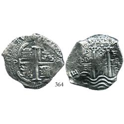 Potosi, Bolivia, cob 8 reales, 1677E.