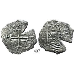 Potosi, Bolivia, cob 4 reales, 1677E.