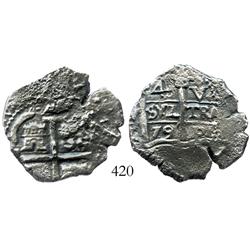 Potosi, Bolivia, cob 4 reales, 1679V.