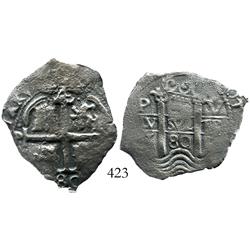 Potosi, Bolivia, cob 4 reales, 1680V.