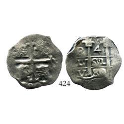 Potosi, Bolivia, cob 4 reales, 1680V.