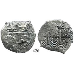Potosi, Bolivia, cob 4 reales, 1680V.