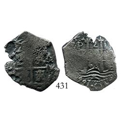 Potosi, Bolivia, cob 2 reales, 1668E.
