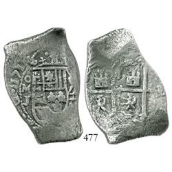 Mexico City, Mexico, cob 8 reales, 171(2-3?)J, double-struck cross side (scarce for this issue).