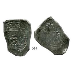Mexico City, Mexico, cob 8 reales, Philip V, assayer not visible.