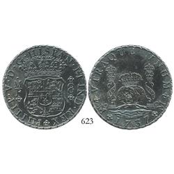 Mexico City, Mexico, pillar 8 reales, Philip V, 1737MF.