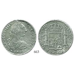 Mexico City, Mexico, bust 8 reales, Charles III, 1786FM.