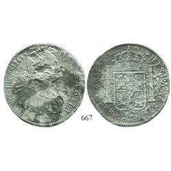 Mexico City, Mexico, bust 8 reales, Charles IV, 1796FM, very rare provenance.