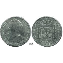 Mexico City, Mexico, bust 8 reales, Charles III, 1786FM.