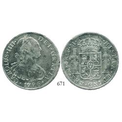 Mexico City, Mexico, bust 8 reales, Charles IV, 1796FM.