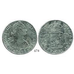 Mexico City, Mexico, bust 8 reales, Charles IV, 1803FT.