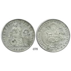 Lima, Peru, 1 sol, 1870YJ.