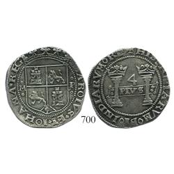 Mexico City, Mexico, 4 reales, Charles-Joanna, "Early Series," oMo to left, oPo to right, panel lean