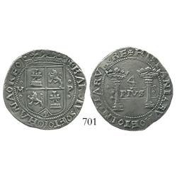 Mexico City, Mexico, 4 reales, Charles-Joanna, "Early Series," oMo to left, oPo to right, panel lean