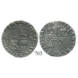 Mexico City, Mexico, 2 reales, Charles-Joanna, "Early Series," oMo to left, oPo to right.