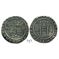 Mexico City, Mexico, 2 reales, Charles-Joanna, "Late Series," M to left, A to right, choice and scar