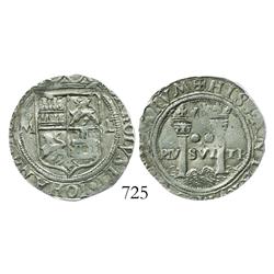 Mexico City, Mexico, 2 reales, Charles-Joanna, "Late Series," oM to left, L to right.