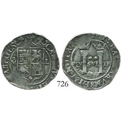 Mexico City, Mexico, 2 reales, Charles-Joanna, "Late Series," oM to left, L to right.