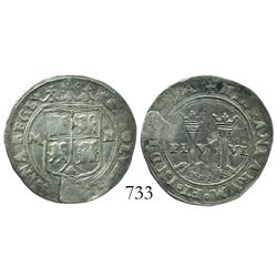 Mexico City, Mexico, 1 real, Charles-Joanna, "Late Series," M to left, R to right, rare.