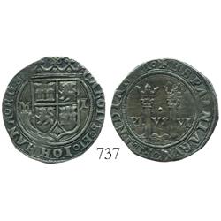 Mexico City, Mexico, 1 real, Charles-Joanna, "Late Series," M to left, L to right.