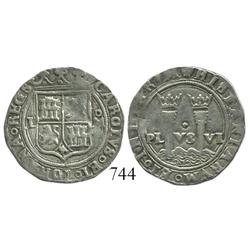 Mexico City, Mexico, 1 real, Charles-Joanna, "Late Series," L to left, oM to right.