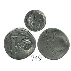 Mexico City, Mexico, 1 real, Charles-Joanna, "Late Series," assayer not visible, cut down to size an