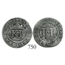 Mexico City, Mexico, 1/2 real, Charles-Joanna, "Late Series," G to left, M to right of monogram.