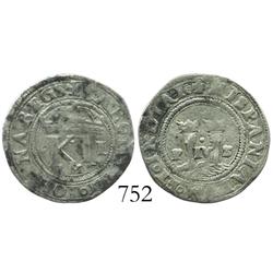 Mexico City, Mexico, 1/2 real, Charles-Joanna, "Late Series," o to left, L to right, M at bottom.