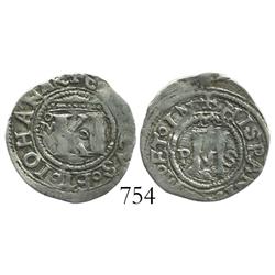 Mexico City, Mexico, 1/2 real, Charles-Joanna, "Late Series," oM to left, o in middle of monogram, m