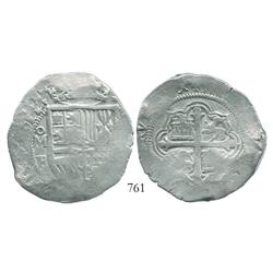 Mexico City, Mexico, cob 8 reales, (1)612/1F, rare.