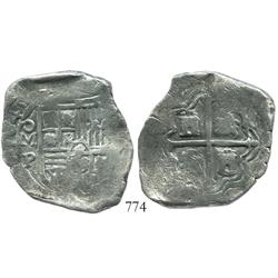 Mexico City, Mexico, cob 8 reales, 1645P, rare.