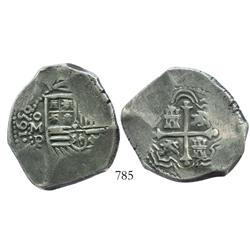 Mexico City, Mexico, cob 8 reales, 1658P.