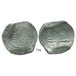 Mexico City, Mexico, cob 8 reales, Philip IV, assayer not visible, variety with border of x's.