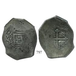 Mexico City, Mexico, cob 8 reales, 1672G, very rare.