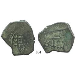 Mexico City, Mexico, cob 8 reales, 1718/7J, rare.