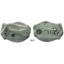 Mexico City, Mexico, cob 8 reales, 1720(J), bold date, with Guatemala sun-over-mountains countermark