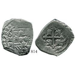 Mexico City, Mexico, cob 8 reales, 1731/0F/G, rare overdate/over-assayer combination.