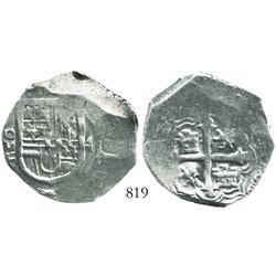 Mexico City, Mexico, cob 4 reales, Philip III, assayer F.