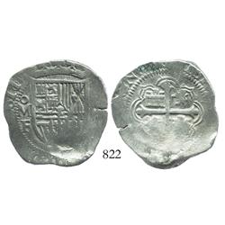 Mexico City, Mexico, cob 4 reales, 1611/0F, rare.